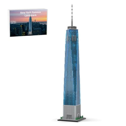 1 World Trade Center Building Blocks Set for Adults, 3153PCS MOC-159549 1/800 World Famous Landmark Street Scene Building Bricks Set, DIY New York Architecture Model Gift - style: 1 World Trade Center