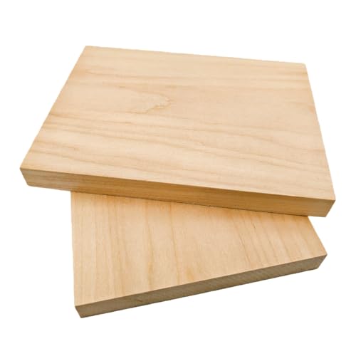 2PCS Unfinished Basswood Blocks for Crafts, Wood Craft Panels for Art, Engraving, Painting, DIY Projects, Chip Carving, Fretwork (7.87 x 5.9 x 0.78 in) - size: 7.87 x 5.9 x 0.78 in