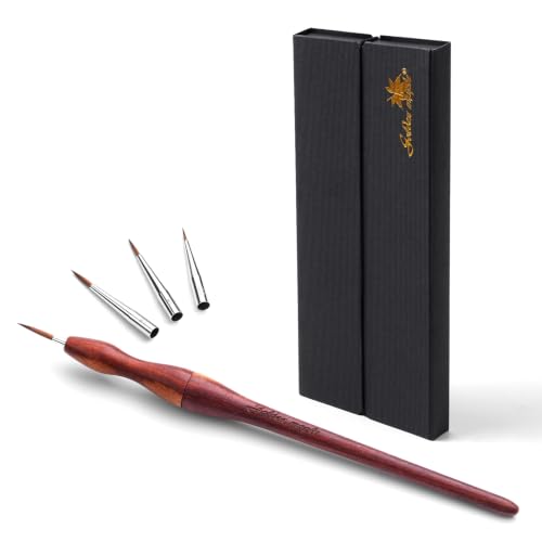 Golden Maple Kolinsky Sable Miniature Brush Set with 4 Replaceable Heads - size: 3/0 0 1 2