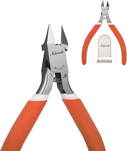 Model Nippers Ultra Thin Single Blade Gundam Nippers Sprue Cutter Hobby Nippers, Model Kit Nippers for Plastic Gunpla Model Building with Protective Cover Spring (Classic Orange) - style: Classic (Orange)