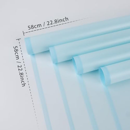 FUHITIM 20 Sheets Flower Wrapping Paper (Translucent Light Blue) - color: Translucent Light Blue