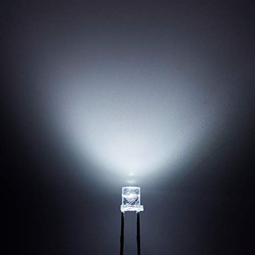 CHANZON 100 pcs 3mm White LED Diode Lights (DC 3V 20mA) - color: A) White (100pcs)