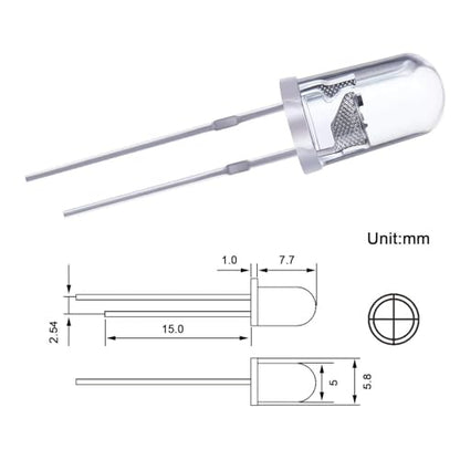 EBOOT 100 Pcs Clear Light Emitting Diodes Bulbs LED Lamp,5mm,Multicolor 01 - color: Rgb Multicolor Slow Blinking