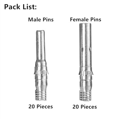 40PCS (20 Pair) MC4-Compatible Solar Connector Kit, 20 Pair Male & Female Pins Connectors for Solar Panel PV System Installation - size: 40PCS(20 Pairs) Male&Female Pins Connectors