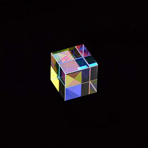 Dichroic X-Cube Prism RGB Dispersion Prism for Physics and Decoration with Storage Box