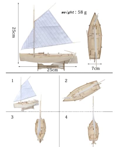 HAPYLY Scale DIY Hobby Wooden Ship Science Equipmen Assembly Model Boat Kits Sailing Boat Kit Decor Toy Gift (1:30 Flattie) - size: 1:30 Flattie