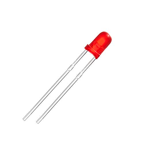 CHANZON 100 pcs 3mm Red Diffused LED Diode Lights (DC 3V 20mA) - color: G) Red-red (100pcs)
