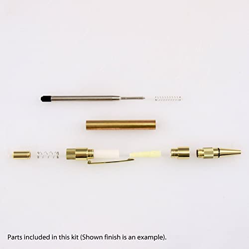 Legacy Woodturning, Gear Click Pen Kit - Chrome, 8 Pack, Woodworking Project Kit