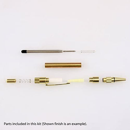 Legacy Woodturning, Gear Click Pen Kit - Chrome, 8 Pack, Woodworking Project Kit