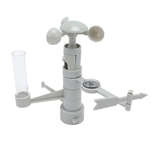 Fafeicy DIY Weather Station Toy Plastic Multifunction Weather Station Kit with Wind Vane Anemometer Thermometer and Rain Gauge for Children 7 to 14 Science Learning