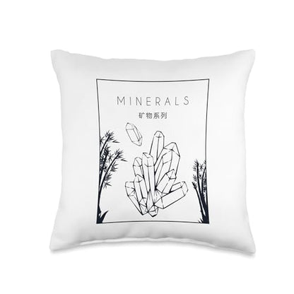 Best Rocks And Minerals Kit Guide Collection Gifts Chinese Hanzi Geologist Mineral Collector Throw Pillow, 16x16, Multicolor - size: 16x16