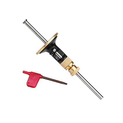 EMVANV Wheel Marking Gauge Kit, Marking Gauge, Wood Scribe Tool, Metric Micro Adjuster Ruler, Woodworking Tools Scriber for Woodworking (Black+Gold)