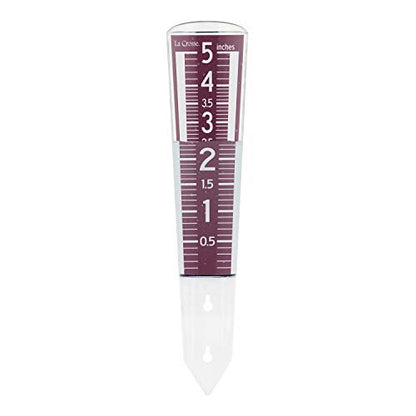 La Crosse 704-1531R-INT Large Magnifying Easy Read 5-Inch Capacity Acrylic Rain Gauge in Burgundy - color: Red