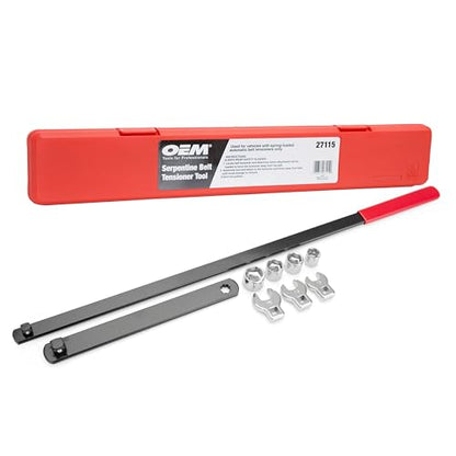 OEMTOOLS 27115 Serpentine Belt Tool Kit, Crowfoot Wrenches, Shallow Sockets - style: Expanded Configuration