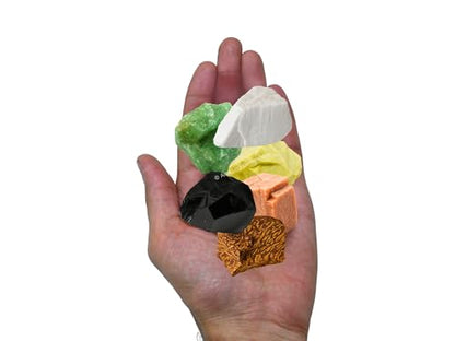 Amazing Gemstone Crystals for Breaking Attachments Manifestation, Set of 6 Green Aventurine, Black Obsidian, Scolecite, Peach Moonstone, Mariyam Jasper and Serpentine Healing Crystals and Stones - color: Breaking Attachments Crystals
