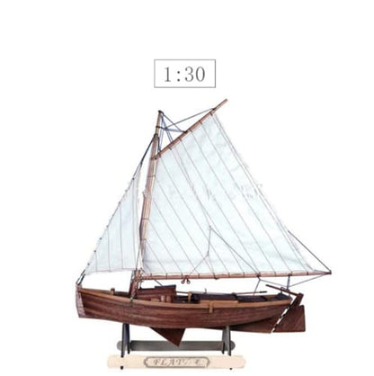 HAPYLY Scale DIY Hobby Wooden Ship Science Equipmen Assembly Model Boat Kits Sailing Boat Kit Decor Toy Gift (1:30 Flattie) - size: 1:30 Flattie