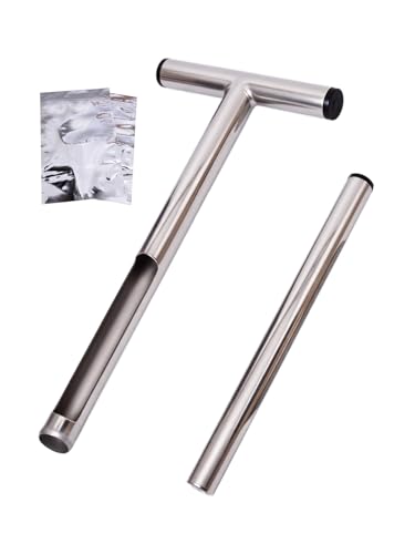 Soil Probe 12 Inches, Soil Sample Probe Stainless Steel, Soil Sampler Probes Rod for Soil Sampling, Soil Test Kit for Gardening - size: 12 Inches