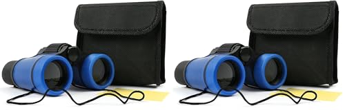 Scotamalone Kids Binoculars Shock Proof Toy Binoculars Set for Age 3-12 Years Old Boys Girls Bird Watching Educational Learning Hunting Hiking Birthday Presents (Pack of 2) - color: dark blue, size: one pc (Pack of 2)