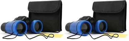 Scotamalone Kids Binoculars Shock Proof Toy Binoculars Set for Age 3-12 Years Old Boys Girls Bird Watching Educational Learning Hunting Hiking Birthday Presents (Pack of 2) - color: dark blue, size: one pc (Pack of 2)