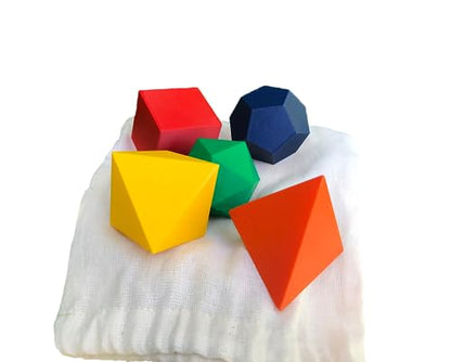 3D Printed Platonic Solids - Cube, Tetrahedron, Octahedron, Dodecahedron, Icosahedron, Pouch Gift
