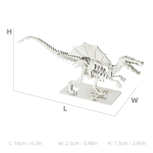 Mechanical Spinosaurus 3D Metal Puzzle 3D Metal Model Kits DIY Mechanical Fine Assembly Model Suitable for Adults and Teenagers, Enhance Hands-on Ability, Creative Decorations - color: 08.spinosaurus