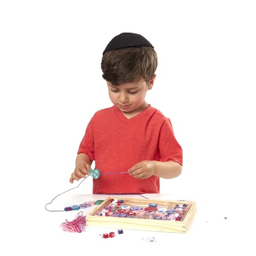 Melissa & Doug Created by Me! Heart Beads Wooden Bead Kit, 120+ Beads and 5 Cords for Jewelry-Making - size: 1 Count, style: Hearts