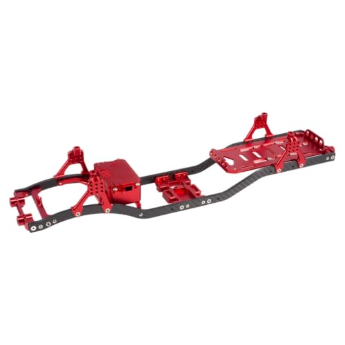 1/10 RC Crawler Metal Chassis Kit for Axial SCX10 II Rock Off Road Truck - color: Red
