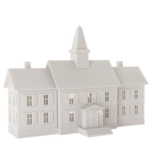 HO Scale Model School House Kit Unassembled Building for Model Railroad JZHO6893JJ