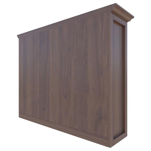 OSCHF 12-Cube Open Bookcase with Base, 3-Tier Wooden Bookshelf, Walnut - color: Walnut, size: 12-Cube