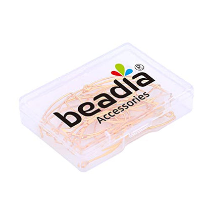 BEADIA 18K Gold Plated Earring Hooks U Shape 15x38mm 20pcs for Jewelry Making Findings - size: U Shape Hooks 15x38mm