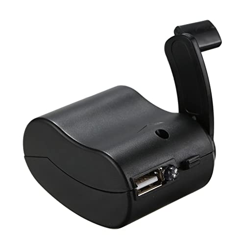 Portable Emergency 5V Hand Crank Generator Charger - color: Black