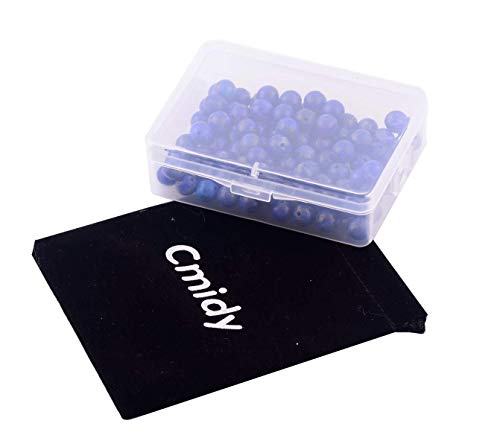 Natural Stone Beads 100pcs 6mm Lapis Lazuli Round Genuine Real Stone Beading Loose Gemstone Hole Size 1mm DIY Charm Smooth Beads for Bracelet Necklace Earrings Jewelry Making (Lapis Lazuli Blue, 6mm) - color: Lapis Lazuli Blue, size: 6mm