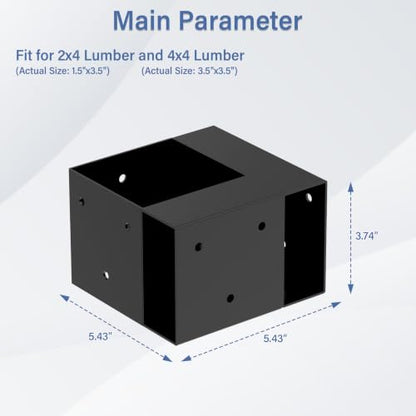 Workbench Bracket Kit 4PCS, Heavy Duty 3-Way Brackets - size: 4x4