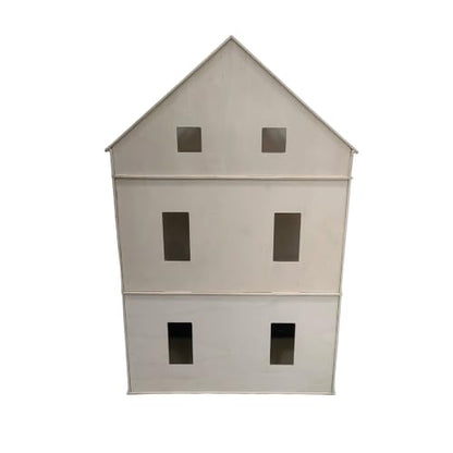 Make Market DIY Two-Story Dollhouse Kit, Unfinished Plywood Assembly Project, Natural, 36" Height, 22-Piece Set