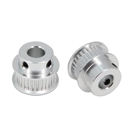 2PCS Set GT2 Synchronous Wheel 20&30 Teeth 8mm Bore Aluminum Timing Pulleys with 2PCS Length 200mm Width 6mm Belt (20-30T-8B-6) - style: 20-30T-8B-6