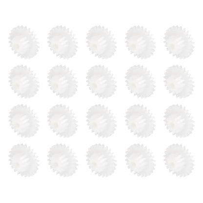 MECCANIXITY 20 Pcs Plastic Gears 24 Teeth Plastic Motor Gear Model 24122B Reduction Gear for RC Car Model DIY Robot (White, Module 0.5) - style: 24 Teeth
