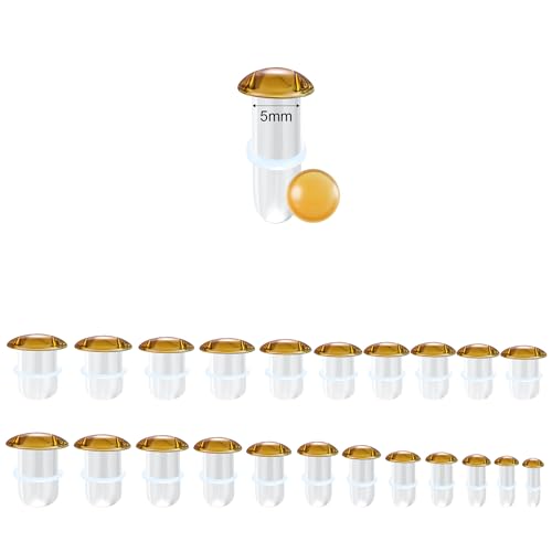 Glass Ear Stretching Kit Single Flare Plugs & Rubber Rings Unique 1mm Increments 3mm-25mm Gradual Sizing Smooth Glass Gauges for Daily Wear Earring Expander Stretcher Piercing Body Jewelry 2Pc - color: Brown, size: 5mm