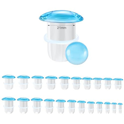 Glass Ear Stretching Kit Single Flare Plugs & Rubber Rings Unique 1mm Increments 3mm-25mm Gradual Sizing Smooth Glass Gauges for Daily Wear Earring Expander Stretcher Piercing Body Jewelry 2Pc - color: Blue, size: 21mm
