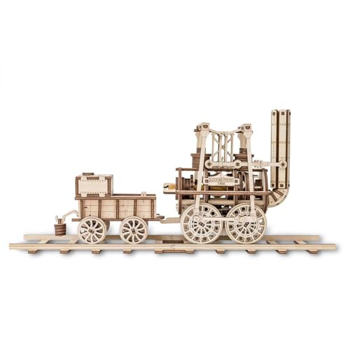 EWA Eco-Wood-Art Locomotion #1 3D Wooden Puzzle, Mechanical Model Kit, 325 Pieces, 15.75 Inches, Wood