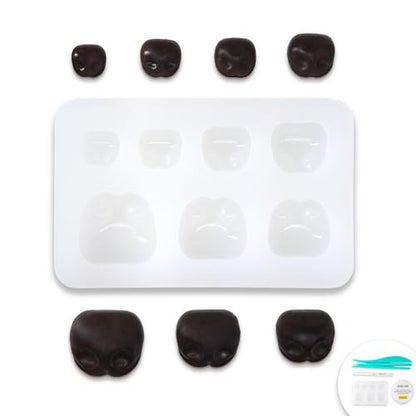 Nuvretk 7 Cute Silicone Molds for Needle Felting - Dog Nose Shapes for Stuffed Animals, DIY Crafts, and Accessories (Square) - size: DOG-Square