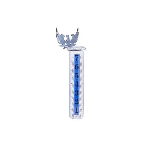7" Rain Gauge Outdoor, Upgraded Accurate Plastic Tube Best Rated with Eagle Shape Rack, Decorative Eagle Rain Measure Tool for Garden, Lawn, Patio (Style B) - style: Style B