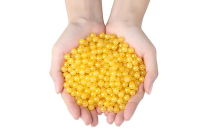 500Pcs Yellow Glass Beads for Bracelets - color: Yellow, size: 8mm 500pcs