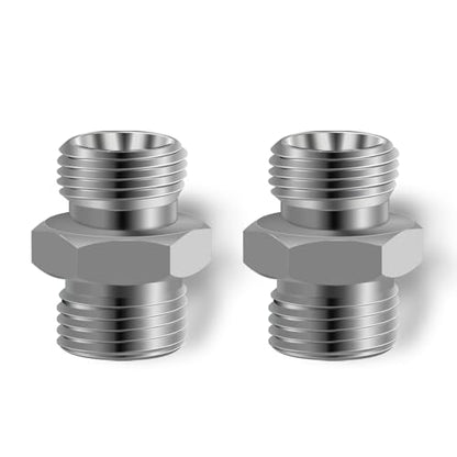 2pcs M18 to M18 Carbon Stee Fittings Adapters for Mini Excavator Adapting, Reducing Or Enlarging Connect Such Air Pipe, Fuel Pipe, Water Pipe, Etc Full Port Straight Pipe Fitting Connector - size: M18-M18