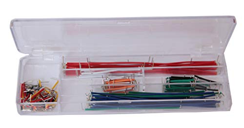 Tektrum Externally Powered Solderless 2200 Tie-Points Experiment Plug-In Breadboard with Aluminum Back Plate+ Pre-Formed Solid Jumper Wires for Proto Circuit – Build Circuit without Soldering