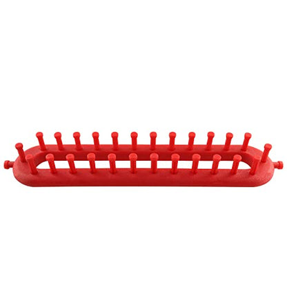 JCBIZ Rectangle Knitting Looms Plastic Weaving Looms Set Scarf Hats DIY Crocheting Handmade Craft Kit with a Crochet Hook and Needle for Knitting Lovers, 26 cm (Red) - size: Medium