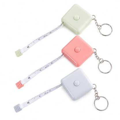 3pcs 59.06-Inch Body Tape Measure, Sewing Dressmaking Fabric Knitting Craft Ruler with Retractable Double-Scale Markings, Random Color Set