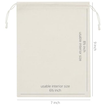 PALTERWEAR 100% Cotton Drawstring Bags 10‑Pack 7x9 Lightweight 70 GSM Muslin Pouch Set | Reusable Gift, Craft, Pantry, Travel Storage | Double Drawstring (Natural Beige, 7 x 9 Inches) - size: 7 x 9 Inches