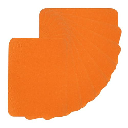 PATIKIL Fabric Iron-on Patches 8Pcs 5x4Inch Repair Patches Orange-Yellow - color: Orange-yellow