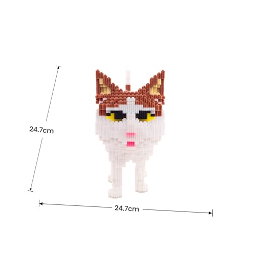 Cat Micro Building Blocks Set, Animal Yellow Cat DIY Mini 3D Building Toy Bricks Kit Gift for Adults and Kids,4800 Pieces - color: Yellow Cat