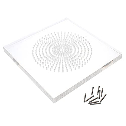 The Beadsmith Wig Jig Cyclops – Wire Elements –5” Acrylic Jig with Radial Design, 385 Holes, 10 Removable Metal Pegs – Tool for Making Wire Components and Jewelry Designs - size: 5" Radial Jig